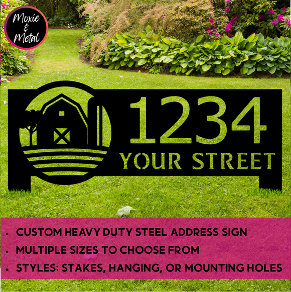 Farm Barn Custom Address Sign - 14 gauge heavy duty Steel