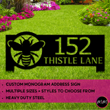 Custom Bee Beekeeper Address Sign - 14 gauge heavy duty Steel