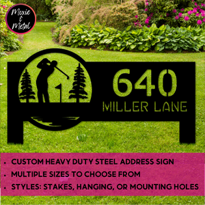 Custom Golfer Address Sign - 14 gauge heavy duty Steel