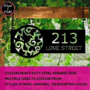 Custom Hummingbird Address Sign - 14 gauge heavy duty Steel