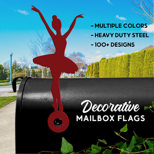 Ballerina Dancer Mailbox Flag - Decorative Mailbox Decor - Metal Mailbox Decoration - Decor Gift