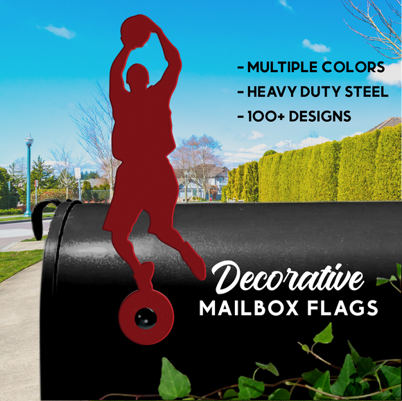 Basketball Player Mailbox Flag - Decorative Mailbox Decor - Metal Mailbox Decoration - Decor Gift