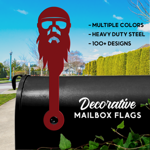 Biker Dude Mailbox Flag - Decorative Mailbox Decor - Metal Mailbox Decoration - Decor Gift