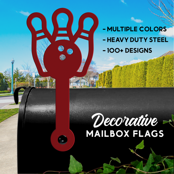 Bowling Mailbox Flag - Decorative Mailbox Decor - Metal Mailbox Decoration - Decor Gift
