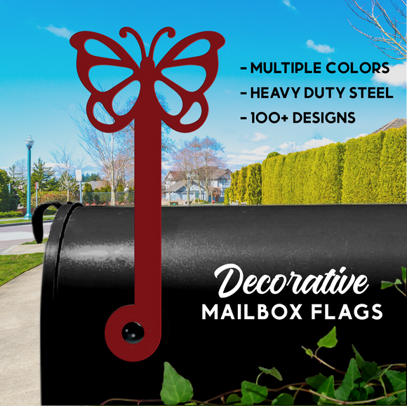 Butterfly Mailbox Flag - Decorative Mailbox Decor - Metal Mailbox Decoration - Decor Gift
