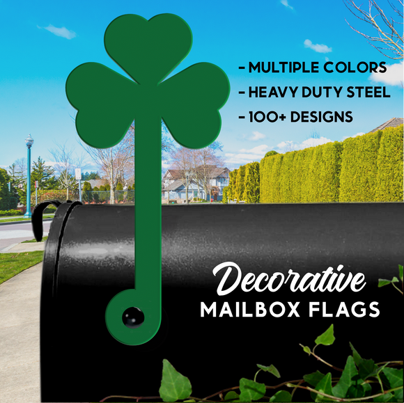 Clover Shamrock Mailbox Flag - Decorative Mailbox Decor - Metal Mailbox Decoration - Decor Gift