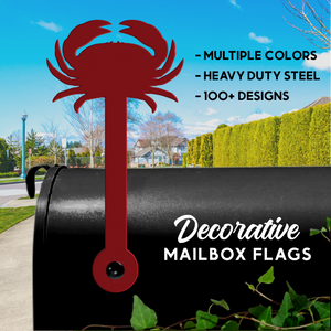 Crab Mailbox Flag - Decorative Mailbox Decor - Metal Mailbox Decoration - Decor Gift