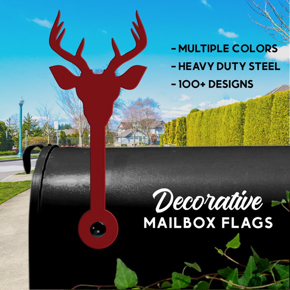 Deer Head Mailbox Flag - Decorative Mailbox Decor - Metal Mailbox Decoration - Decor Gift