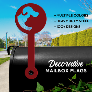Dog Cat Circle Mailbox Flag - Decorative Mailbox Decor - Metal Mailbox Decoration - Decor Gift