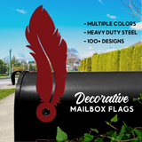Feather Mailbox Flag - Decorative Mailbox Decor - Metal Mailbox Decoration