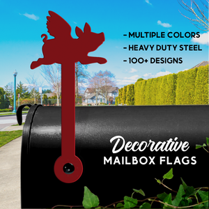 Flying Pig Mailbox Flag - Decorative Mailbox Decor - Metal Mailbox Decoration - Decor Gift