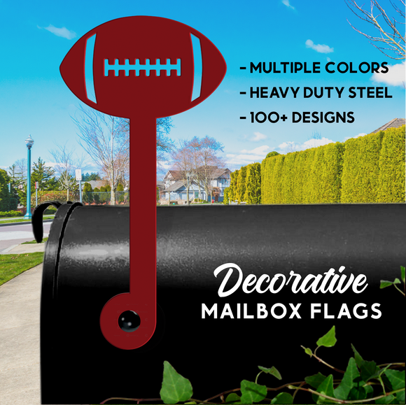 Football Mailbox Flag - Decorative Mailbox Decor - Metal Mailbox Decoration - Decor Gift