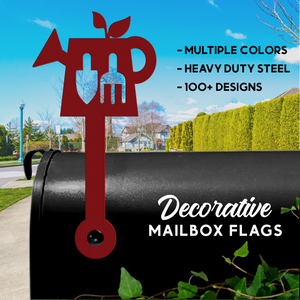 Garden Tools Mailbox Flag - Decorative Mailbox Decor - Metal Mailbox Decoration - Decor Gift