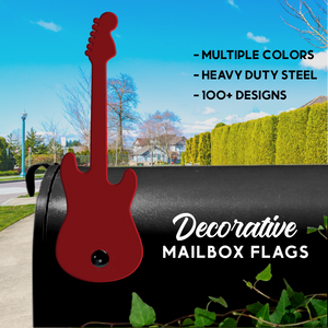 Guitar Mailbox Flag - Decorative Mailbox Decor - Metal Mailbox Decoration - Decor Gift