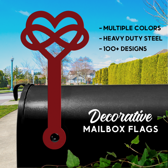Eternity Heart Mailbox Flag - Decorative Mailbox Decor - Metal Mailbox Decoration - Decor Gift