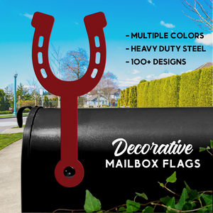 Horseshoe Mailbox Flag - Decorative Mailbox Decor - Metal Mailbox Decoration - Decor Gift