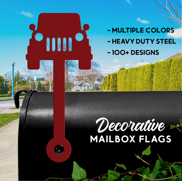 Jeep Mailbox Flag - Decorative Mailbox Decor - Metal Mailbox Decoration - Decor Gift