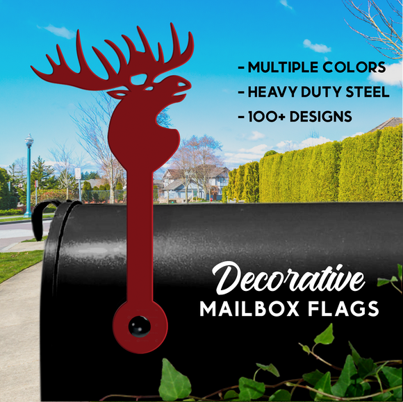 Moose Mailbox Flag - Decorative Mailbox Decor - Metal Mailbox Decoration - Decor Gift