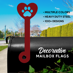 Dog Paw Mailbox Flag - Decorative Mailbox Decor - Metal Mailbox Decoration - Decor Gift