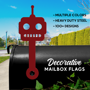 Robot Mailbox Flag - Decorative Mailbox Decor - Metal Mailbox Decoration - Decor Gift