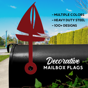 Sailboat Mailbox Flag - Decorative Mailbox Decor - Metal Mailbox Decoration - Decor Gift