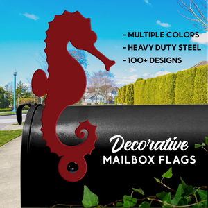 Seahorse Mailbox Flag - Decorative Mailbox Decor - Metal Mailbox Decoration - Decor Gift