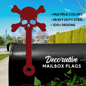Skull and Crossbones Mailbox Flag - Decorative Mailbox Decor - Metal Mailbox Decoration - Decor Gift