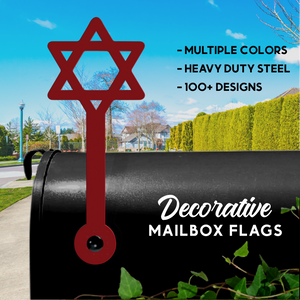 Star of David Mailbox Flag - Decorative Mailbox Decor - Metal Mailbox Decoration - Decor Gift