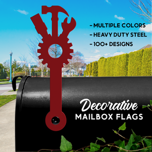 Tool Set Mailbox Flag - Decorative Mailbox Decor - Metal Mailbox Decoration - Decor Gift