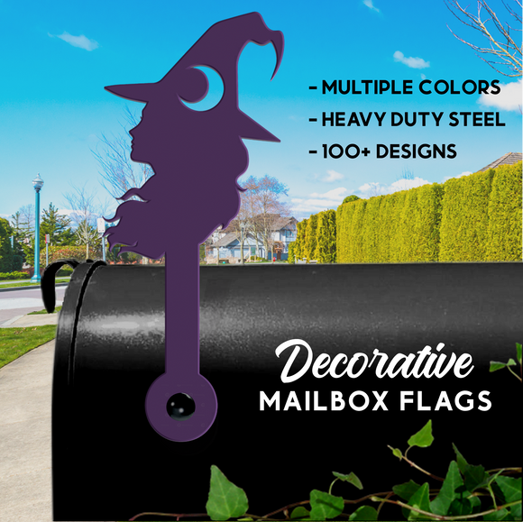 Witch Mailbox Flag - Decorative Mailbox Decor - Metal Mailbox Decoration - Decor Gift
