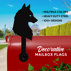 Wolf Head Mailbox Flag - Decorative Mailbox Decor - Metal Mailbox Decoration - Decor Gift