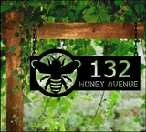 Custom Bee Beekeeper Address Sign - 14 gauge heavy duty Steel