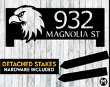 Custom Eagle Address Sign - 14 gauge heavy duty Steel